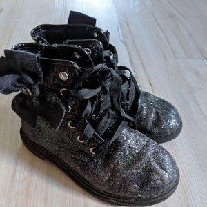 Jojo Girl’s Ribbon Sparkle Toddler High Top Shoes